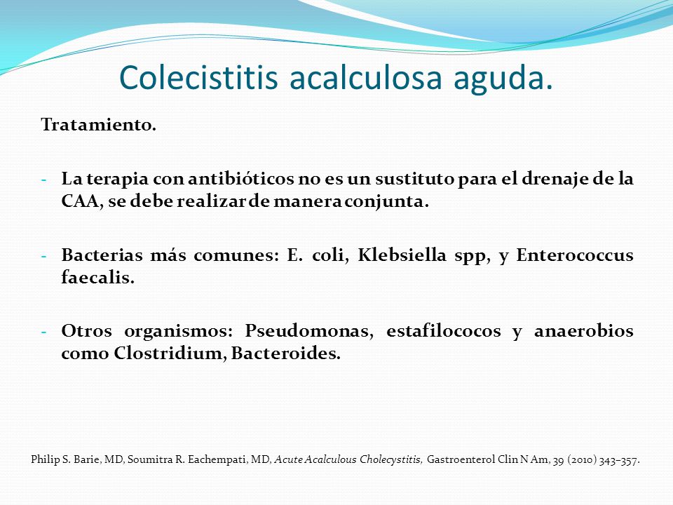 causas de colecistitis alitiasica